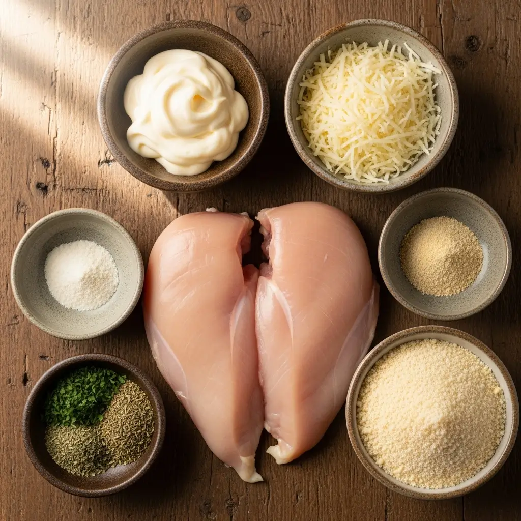 Melt In Your Mouth Chicken Breast ingredients laid out on kitchen counter