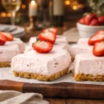 No Bake Strawberry Cheesecake Bars