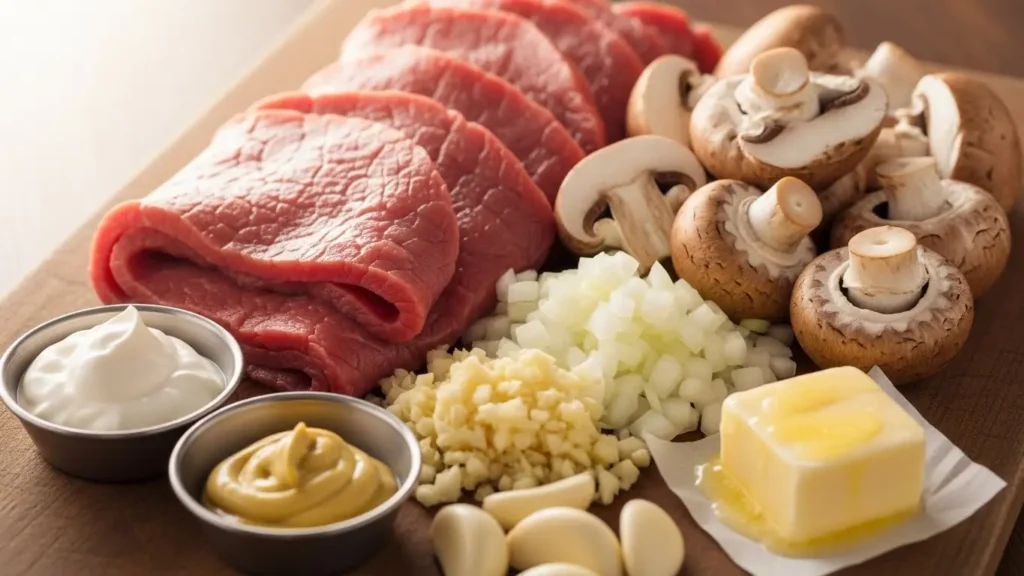 Old Fashioned Beef Stroganoff Ingredients