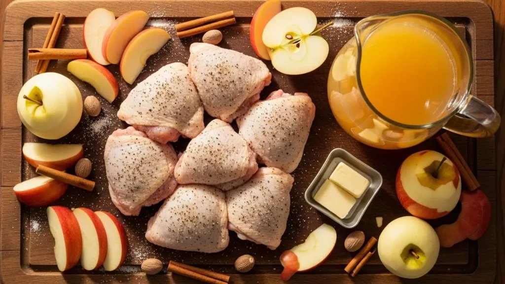 Ingredients for Skillet Apple Cider Chicken