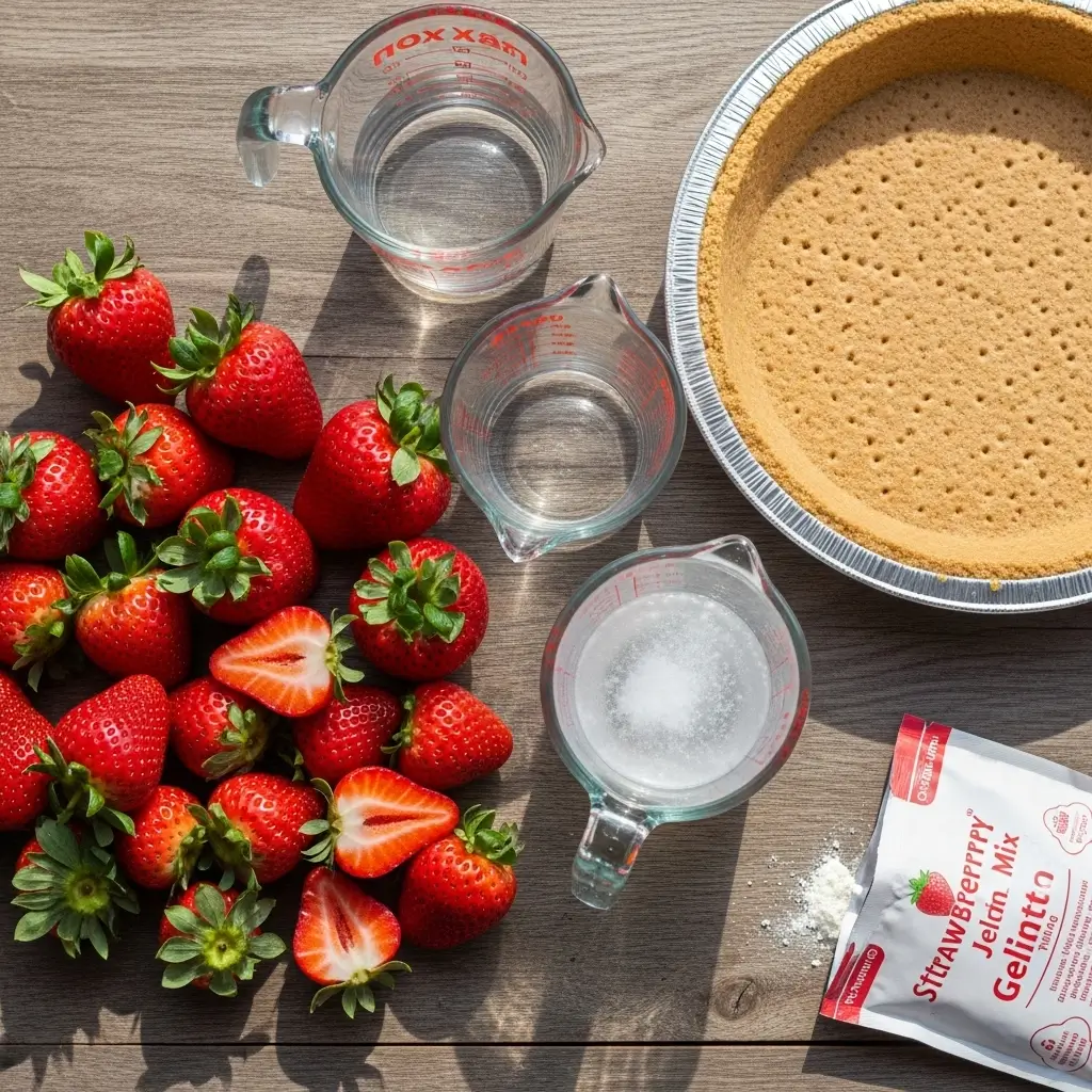 Strawberry Jello Pie ingredients