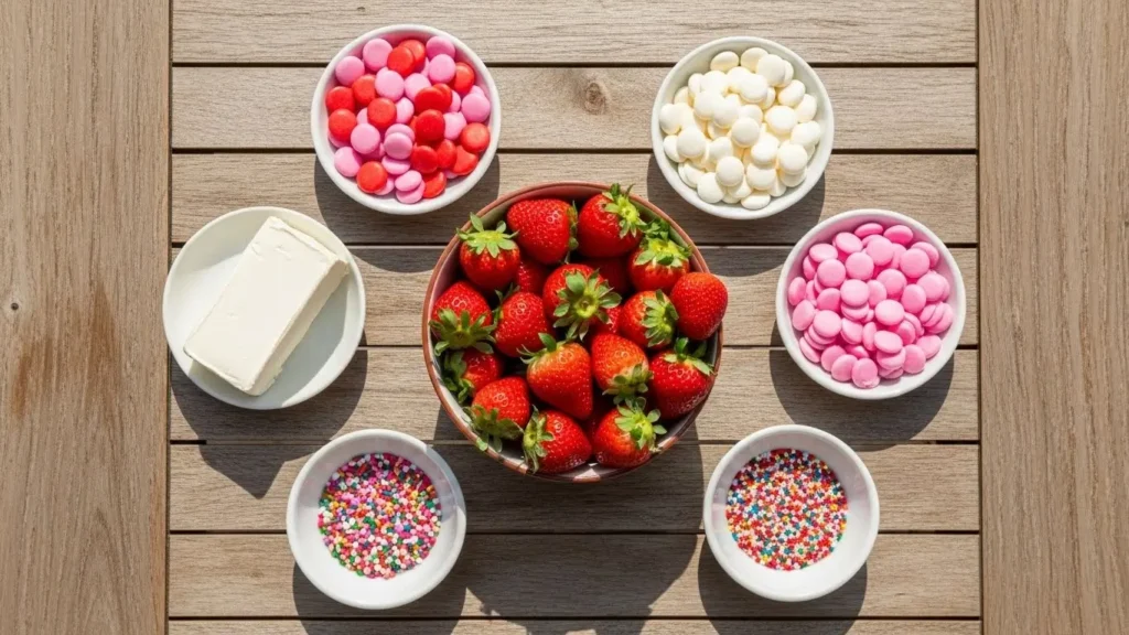 Strawberry No Bake Cake Balls ingredients