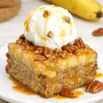 Banana Upside Down Cake with caramel glaze