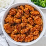 3 Ingredient Orange Chicken served over rice
