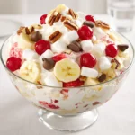 Banana Split Fluff Salad dessert bowl