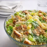 Best Chicken Caesar Pasta Salad with grilled chicken and romaine lettuce