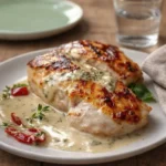 Chicken with Boursin Sauce with Garlic and Fine Herbs in skillet