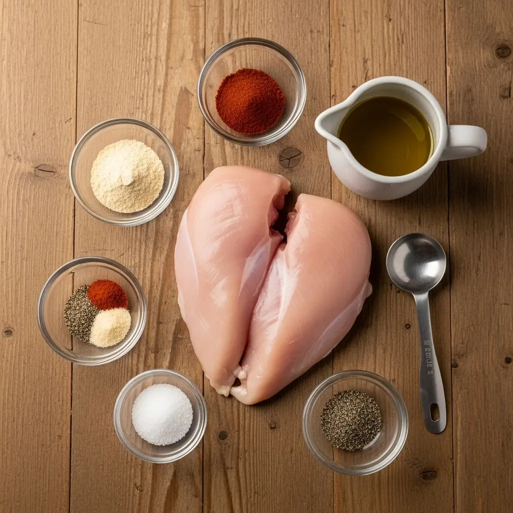 Easy Baked Ranch Chicken ingredients layout