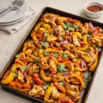 Easy Sheet Pan Chicken Fajitas ready to serve