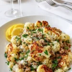 Garlic Butter Ground Turkey with Cauliflower Skillet dinner