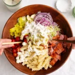 Grinder Pasta Salad with creamy Italian dressing