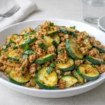 Ground Turkey and Zucchini Skillet one-pan dinner