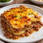 Hobo Casserole Ground Beef baked with cheese and potatoes