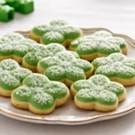 Irish Shamrock Cookies with green icing