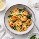 Lemon Garlic Shrimp Pasta With Spinach