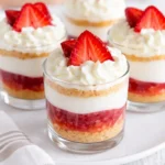 No-Bake Strawberry Cheesecake Cups in glass jars