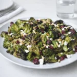 Roasted Broccoli Salad with Goat Cheese and Cranberries