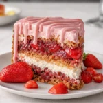Strawberry Honeybun Cake with Strawberry Cream Icing