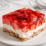 Strawberry Pretzel Jello Salad layered dessert