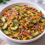 Asian Cucumber and Chickpea Slaw in a bowl