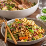 Bang Bang Chicken Salad with Spicy Tahini Dressing