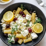 Feta and Cranberry Rigatoni Salad with Lemon Vinaigrette