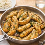 Garlic Butter Chicken Tenders in skillet