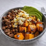 Honey Garlic Beef and Sweet Potato Bowls