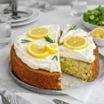 Lemon Rosemary Olive Oil Cake beautifully styled
