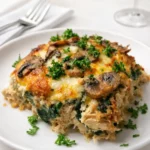 low carb chicken spinach mushroom bake