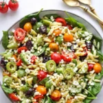 Orzo Salad with feta, cucumbers, and tomatoes