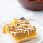 Peach Pie Crumble Bars fresh baked dessert
