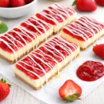 Philadelphia Cheesecake Bars with Strawberry Topping