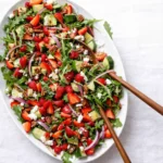 Strawberry Goat Cheese Salad with balsamic drizzle