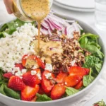 Strawberry Spinach Salad with balsamic poppyseed dressing