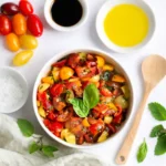 Vegan gluten free bruschetta without bread on crackers