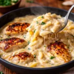 Creamy Easy Marry Me Chicken Orzo in a skillet