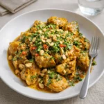 Creamy Thai Peanut Chicken over jasmine rice