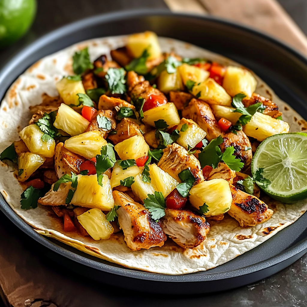 One-Pan Chicken and Pineapple Tacos